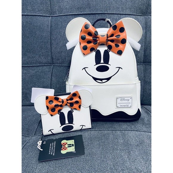 Loungefly Disney Ghost Minnie Glow In The Dark Backpack & Wallet Set N… - Picture 2 of 16